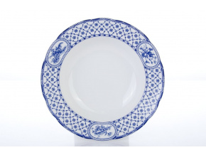hluboký porcelánový talíř 23 cm rose modrá stuha thun procelánový svět