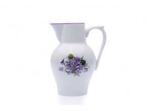 porcelánový džbán v dekoru s fialkymi, český porcelán, 900 ml