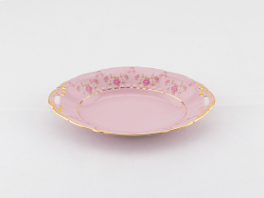 Miska oválná 17 cm, růžový porcelán, kytičky, Leander