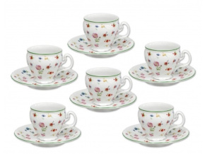 šálky s podšálekm Bernadotte luční květy 240 ml porcelán Thun