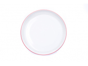 Tom, talíř mělký, červený proužek, 26 cm, porcelán, Thun