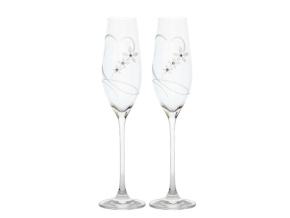 Sklenice na sekt, Celebration, 210 ml, srdce, Swarovski Elements, 2 ks