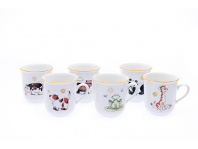 Dětský hrnek, kreslená zvířátka, 6 ks, 170 ml, Český porcelán Dubí