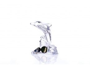 Delfín, figurka, český křišťál, výška 7 cm, Crystal Bohemia