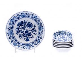 Kompotová souprava, cibulák, 7 d., Český porcelán