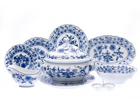 Jídelní souprava, cibulák, 25 d., Český porcelán Dubí