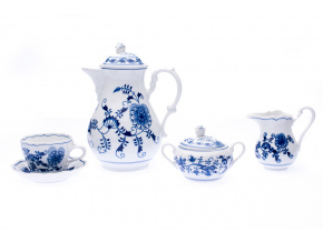 Kávová souprava, cibulák, 15 d., Český porcelán Dubí