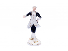Pán, kobalt, porcelánová figurka, Royal Dux Bohemia, v. 23,5 cm