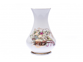 Váza, porcelán, v. 30 cm, vozík květin, Leander