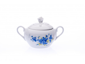 Cukřenka s oušky, 300 ml, pomněnky, Český porcelán Dubí