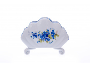 Stojánek na ubrousky, 10 cm, pomněnky, porcelán Dubí