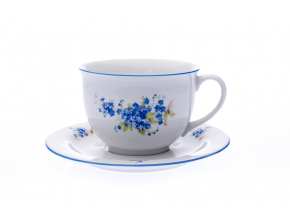 Šálek s podšálkem, 500 ml, pomněnky, Český porcelán Dubí