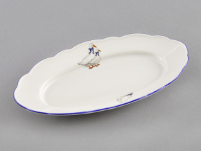 Mísa oválná, husy, český porcelán, 17 cm