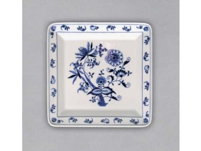 Talíř čtyřhranný 21,5 cm, cibulák, Český porcelán