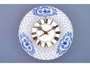 Hodiny reliéfní / se strojkem, 24 cm, cibulák, Český porcelán