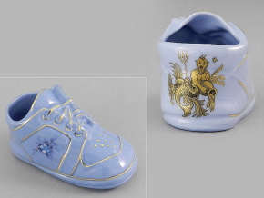 dětská botička - vodnář, modrý porcelán, Leander