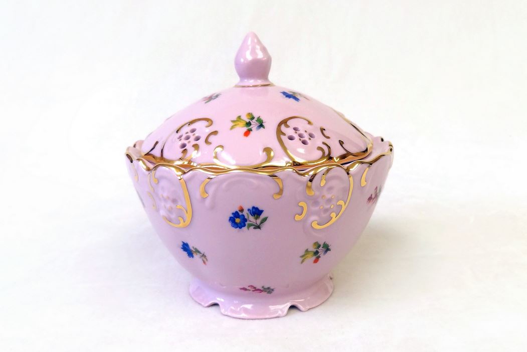 Leander Dóza kulatá 12,5 cm, růžový porcelán