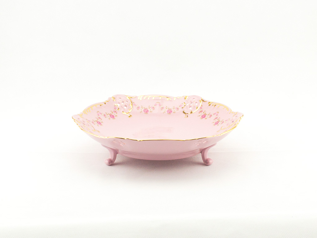 Leander Miska na nožkách hluboká 17 cm, růžový porcelán