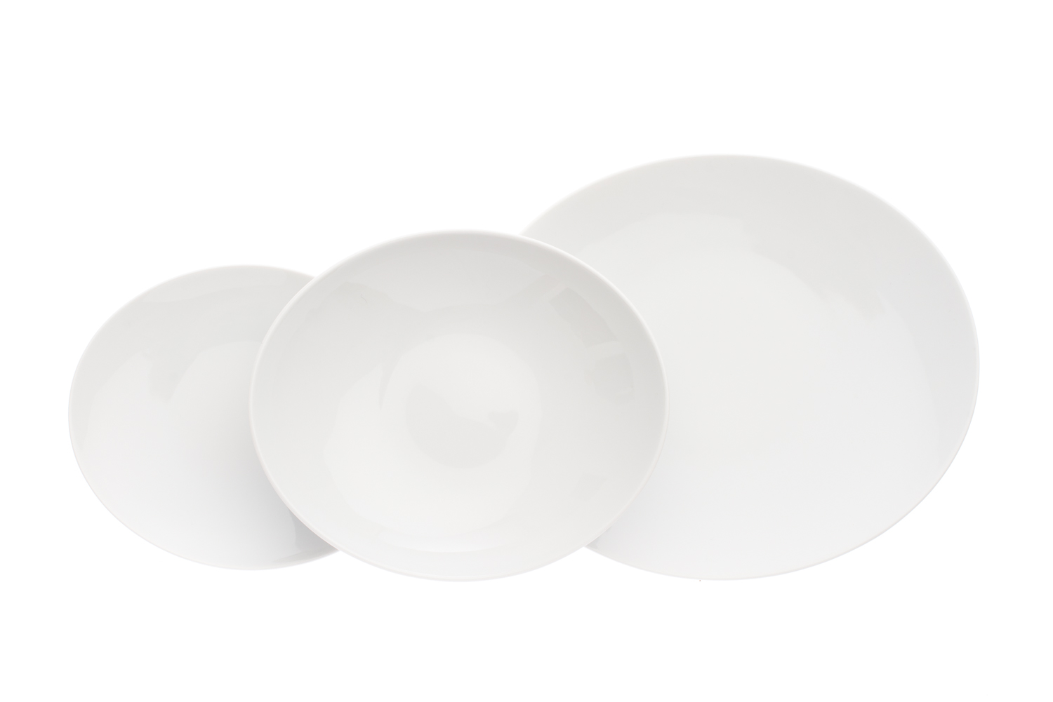 Sada talířů, moderní český porcelán, Thun, Loos, bílý, 18 dílná