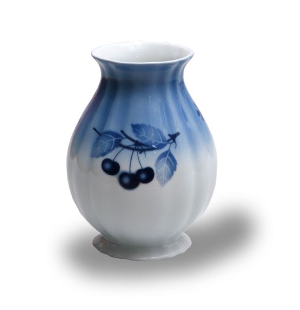 Thun 1794 Váza, český porcelán, 18,5 cm, modré třešně, Thun