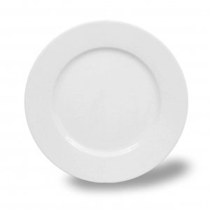Porcelánový talíř mělký, karlovarský porcelán, bílý, 25 cm, Thun