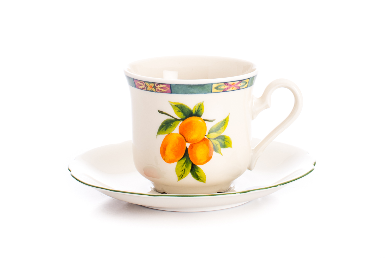 Český porcelán Leander, kávové šapo Mary-Anne, ovoce