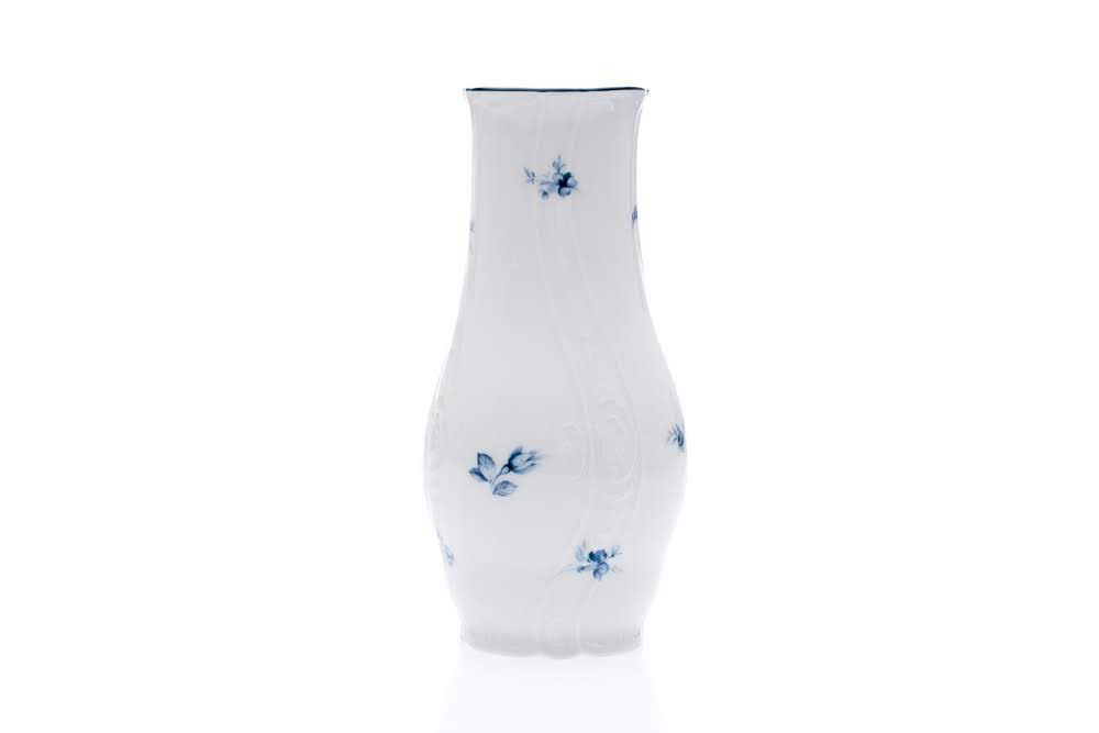 Váza, český porcelán, Bernadotte, 19 cm, modré růžičky, Thun 1794