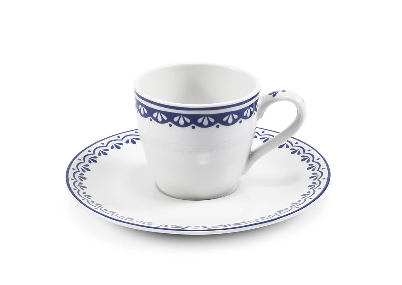 Šálek s podšálkem na espresso, 0,07 l, HyggeLine, modrá, Leander, český porcelán Bez monogramu: Bez monogramu