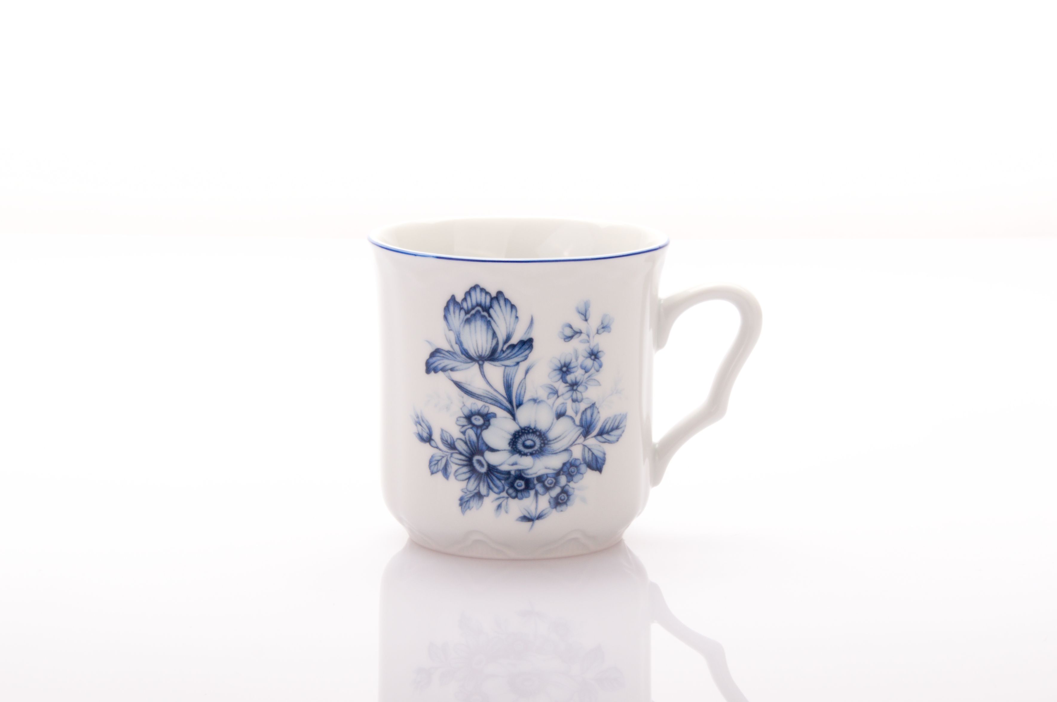 Český porcelán, a.s., Dubí Hrnek Karel, modrý květ, 270 ml, Český porcelán Dubí