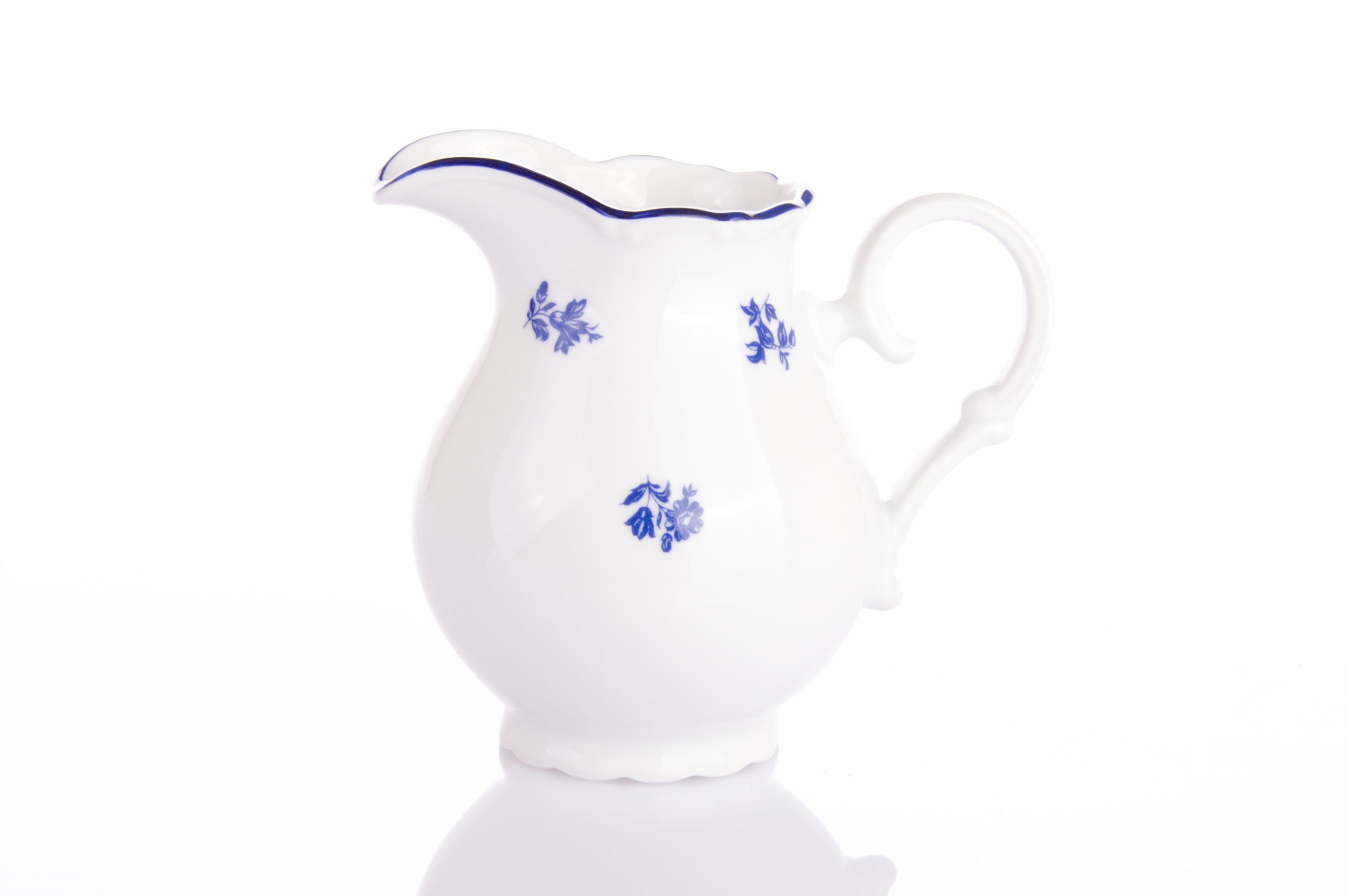 Thun Rulak Zettlitz Ophelia, mlékovka, 0,24 l, modrá házenka, český porcelán, Thun RZ