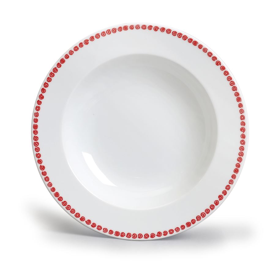 Thun 1794 Hluboký talíř, Odense, červená, karlovarský porcelán, 22, Thun