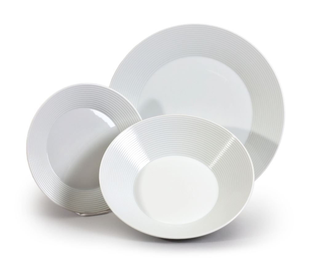 Thun 1794 Lea, sada talířů, český porcelán, bílá, Thun, 18 d.
