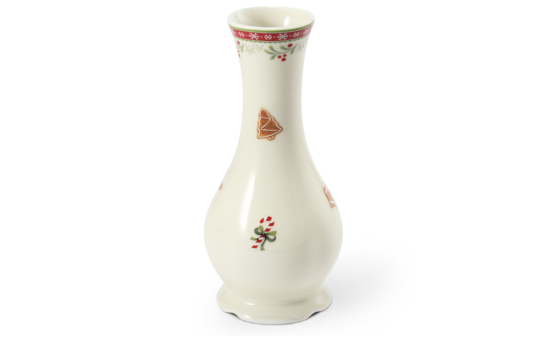 Váza, vánoční porcelán, perníčky, 15 cm, Leander