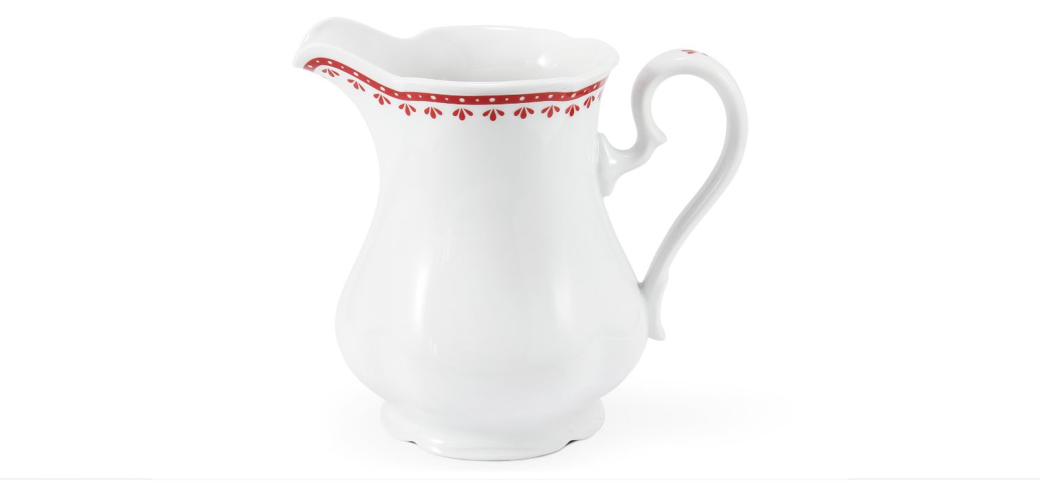 Mlékovka, 1 l, český porcelán, Hyggeline, červená, Leander