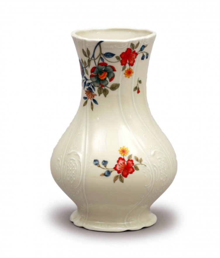 Thun 1794 Bernadotte, váza, 23 cm, slonová kost, květiny, Thun