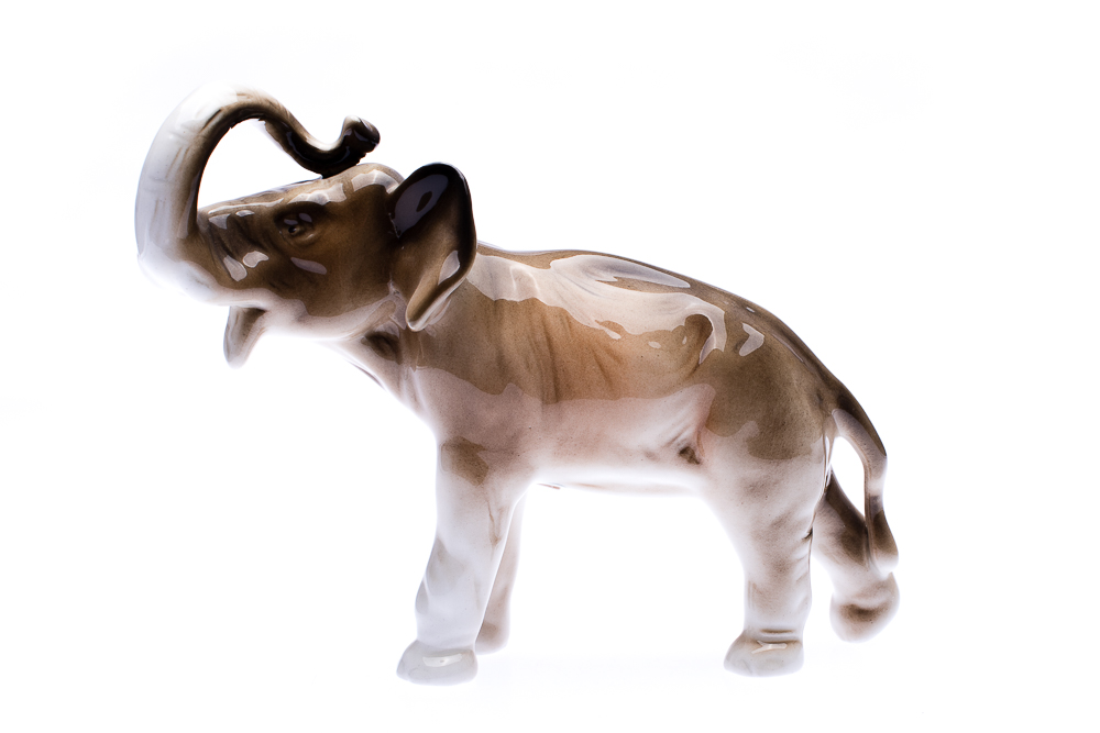 Slon, porcelánová figurka, Royal Dux Bohemia, 20 cm