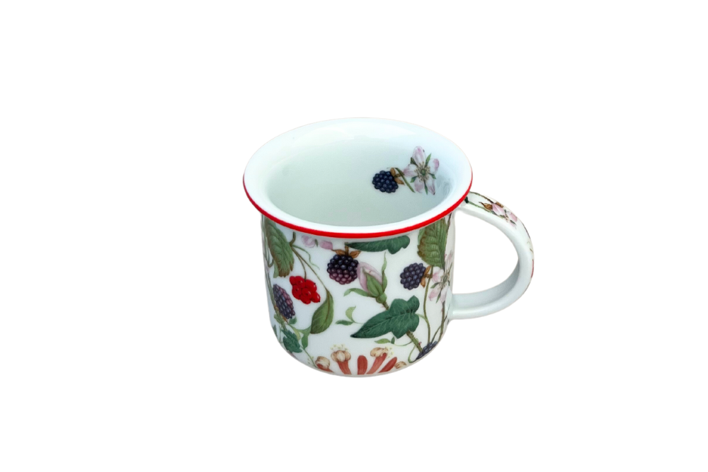 Český porcelán, a.s., Dubí Hrnek Tina, 100 ml, šípek a ostružina, porcelán Dubí