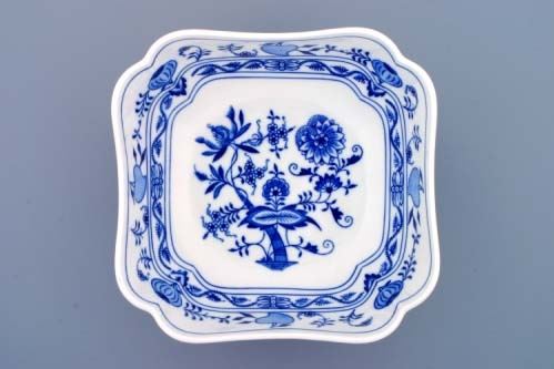 Český porcelán, a.s., Dubí Mísa salátová čtyřhranná vysoká,  21 cm,  cibulák, Český porcelán