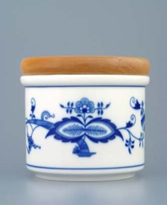 Český porcelán, a.s., Dubí Dóza s dřevěným uzávěrem A - malá  8,0 x 9,7 cm, cibulák, Český porcelán