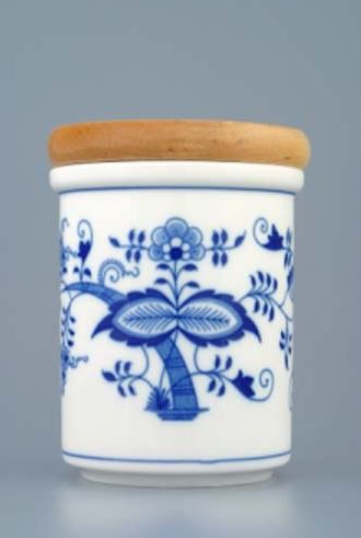 Český porcelán, a.s., Dubí Dóza s dřevěným uzávěrem B - střední  10,5 x 8,2 cm, cibulák, Český porcelán