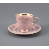 Sonáta, kávový šálek s podšálkem, 0,15 l, růžový porcelán, kytičky, Leander