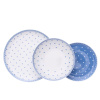 Tom, talířová sada, modré puntíky, karlovarský porcelán, Thun, 18 d.