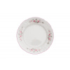 Talíř mělký, český porcelán, Bernadotte, 25 cm, růže, růžový proužek, Thun