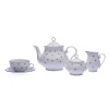 Čajová souprava, český porcelán, Verona, 15 d., modrá valbella, G. Benedikt