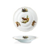 talíř hluboký, motiv s jelenem, český porcelán, Leander, 24 cm