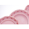 Jídelní souprava Sonáta, kytičky, růžový porcelán, Leander, 25 dílná1