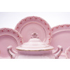 Jídelní souprava Sonáta, kytičky, růžový porcelán, Leander, 25 dílná5