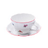 Šálek s podšálkem D, 0,40 l, házenka s červenou linkou, Český porcelán