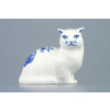 Kočka sedící 6,6 cm, cibulák, Český porcelán