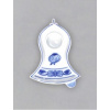 Svícen plochý zvonek 87 x 68 x 22 mm, cibulák, Český porcelán